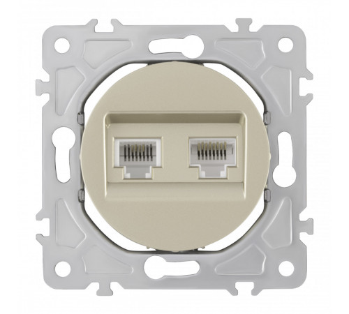 Розетка телефонная RJ11 + компьютерная RJ45 Arte Milano 202.44-1.shampan Розетка телефонная RJ11 + компьютерная RJ45 Arte Milano 202.44-1.shampan
