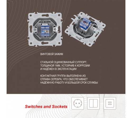 Розетка RJ45 Arte Milano 206.45-1.silver Розетка RJ45 Arte Milano 206.45-1.silver