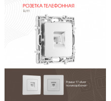 Розетка телефонная RJ11 Arte Milano 217.51-1.silver