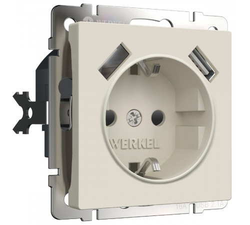 Розетка с заземлением, шторками и USBх2 Werkel 4690389192005 W1171562 a062426 Розетка с заземлением, шторками и USBх2 Werkel 4690389192005 W1171562 a062426