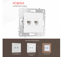 Розетка двойная RJ45 Arte Milano 203.45-2.white