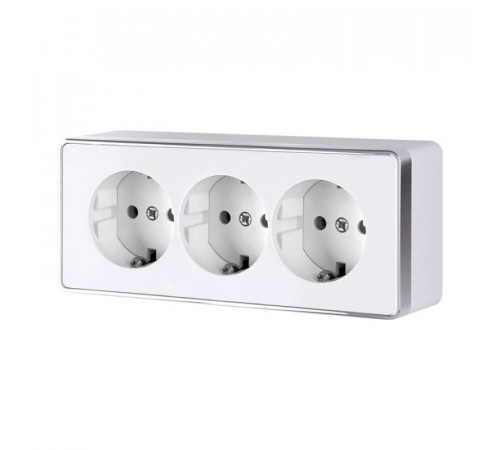 Розетка тройная с заземлением и шторками Werkel Gallant белый W5073101 4690389163913 Розетка тройная с заземлением и шторками Werkel Gallant белый W5073101 4690389163913