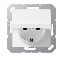 Розетка Schuko с крышкой Jung A1520BFKLWWM