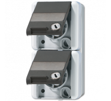 Розетка Schuko двухместная Jung 822NAWSL
