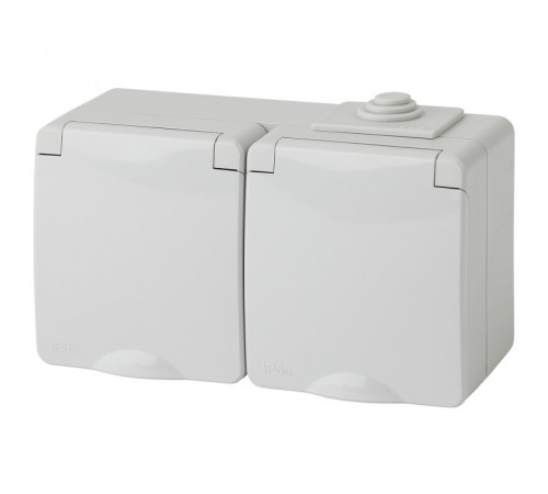 Розетка ЭРА Эксперт 2х2P E IP65 со шторками 16A 250V 11-2604-03 Б0035992 Розетка ЭРА Эксперт 2х2P E IP65 со шторками 16A 250V 11-2604-03 Б0035992