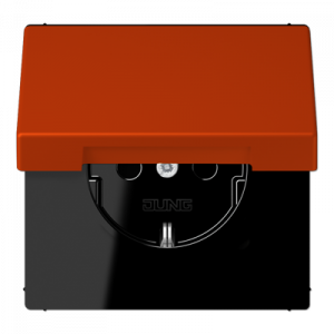 Розетка 2K+З с крышкой Jung LC1520BFKL244