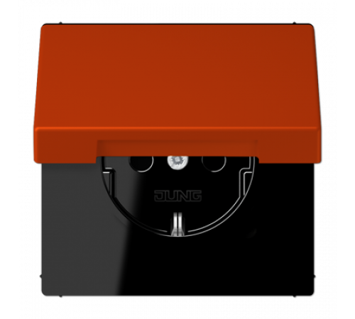 Розетка 2K+З с крышкой Jung LC1520BFKL244