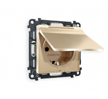 Комплект механизма розетки с/з со шторками и крышкой Ambrella Volt Alfa MA608010