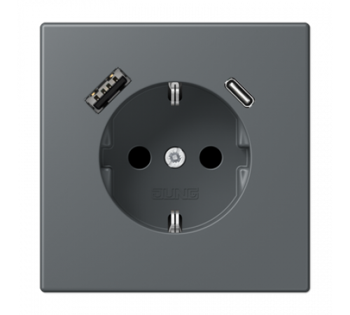 Розетка 2K+З USB Typ AC Jung LC1520-15CA202 Розетка 2K+З USB Typ AC Jung LC1520-15CA202