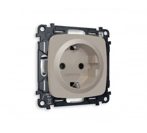 Комплект механизма розетки с/з на винтовых зажимах Ambrella Volt Omega MO366010 Комплект механизма розетки с/з на винтовых зажимах Ambrella Volt Omega MO366010