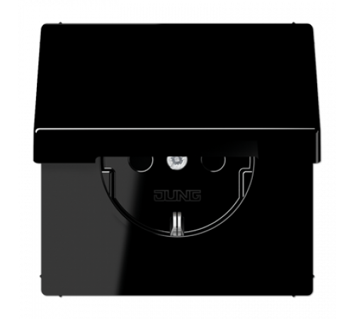 Розетка Schuko с крышкой Jung LS1520BFKLSW