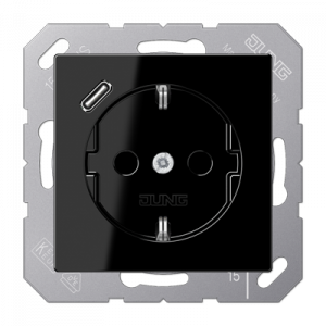 Розетка 2K+З USB Typ C Jung A1520-18CSW