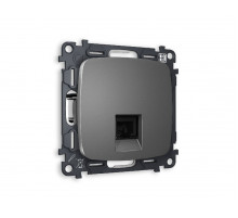 Комплект механизма телефонной розетки RJ-11(4P4C) со шторкой Ambrella Volt Omega MO662030