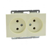 Розетка двойная без земли Mono Electric Despina-Larissa 16А 250В крем 500-001705-121