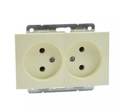 Розетка двойная без земли Mono Electric Despina-Larissa 16А 250В крем 500-001705-121 Розетка двойная без земли Mono Electric Despina-Larissa 16А 250В крем 500-001705-121