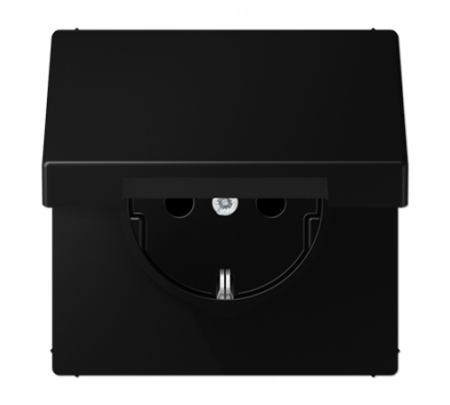Розетка Schuko с крышкой и шторками Jung LS1520BFKIKLSWM