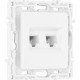 Розетка телефонная RJ11 + компьютерная RJ45 Arte Milano 217.44-1.white