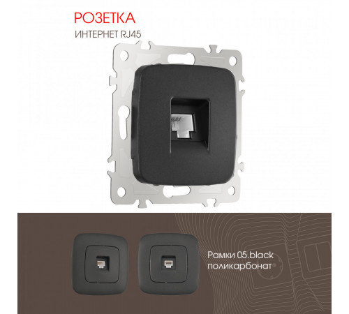 Розетка RJ45 Arte Milano 205.45-1.black Розетка RJ45 Arte Milano 205.45-1.black