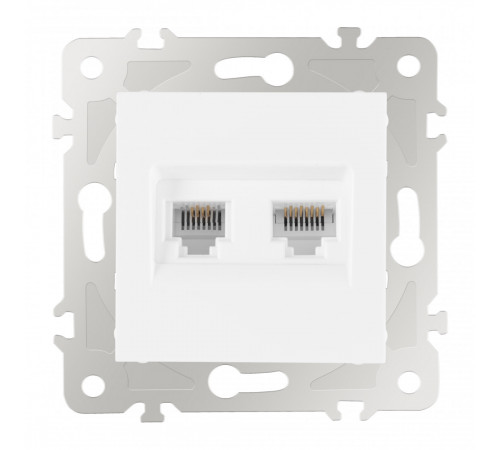 Розетка телефонная RJ11 + компьютерная RJ45 Arte Milano 203.44-1.white Розетка телефонная RJ11 + компьютерная RJ45 Arte Milano 203.44-1.white