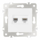 Розетка телефонная RJ11 + компьютерная RJ45 Arte Milano 203.44-1.white