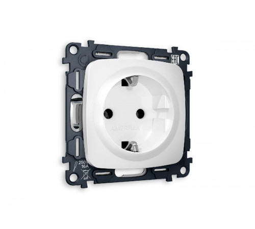 Комплект механизма розетки с/з на винтовых зажимах Ambrella Volt Omega MO126010 Комплект механизма розетки с/з на винтовых зажимах Ambrella Volt Omega MO126010