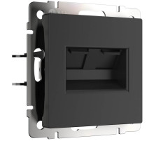 Розетка Werkel двойная Ethernet RJ-45 черный матовый W1182208 4690389157004