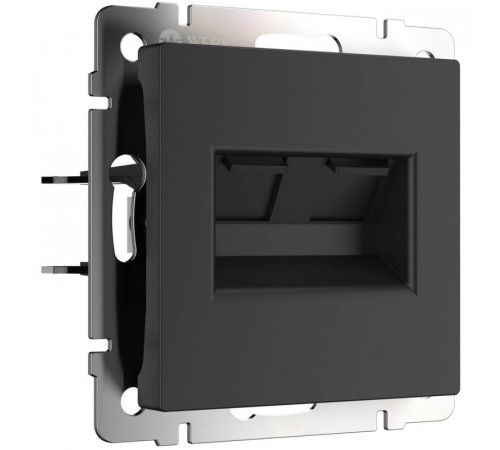 Розетка Werkel двойная Ethernet RJ-45 черный матовый W1182208 4690389157004 Розетка Werkel двойная Ethernet RJ-45 черный матовый W1182208 4690389157004