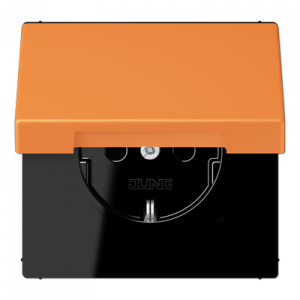 Розетка 2K+З с крышкой Jung LC1520BFKL225