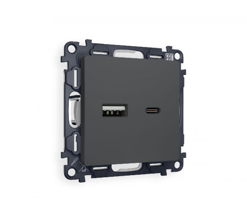 Комплект механизма розетки 2USB A+C 20W (быстрая зарядка) Ambrella Volt Alfa MA911010 Комплект механизма розетки 2USB A+C 20W (быстрая зарядка) Ambrella Volt Alfa MA911010