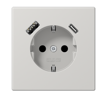 Розетка 2K+З USB Typ AC Jung LS1520-15CALG
