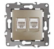 Розетка информационная двойная 2XRJ45 Эра 12-3108-04 Б0014732
