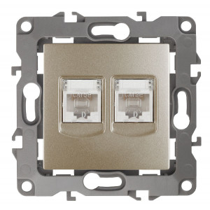Розетка информационная двойная 2XRJ45 Эра 12-3108-04 Б0014732