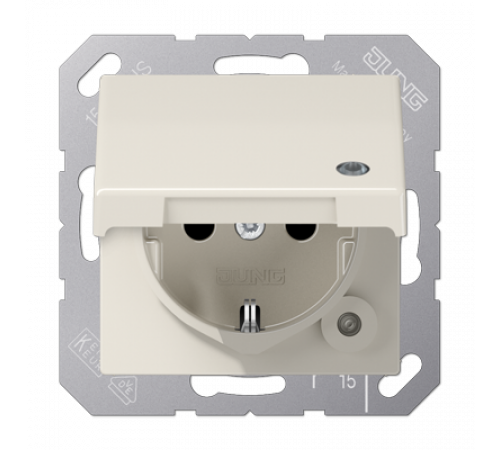 Розетка Schuko с крышкой Jung AS1520BFKLKO Розетка Schuko с крышкой Jung AS1520BFKLKO