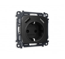 Комплект механизма розетки 2USB A+A 18W (быстрая зарядка) с/з Ambrella Volt Omega MO809010