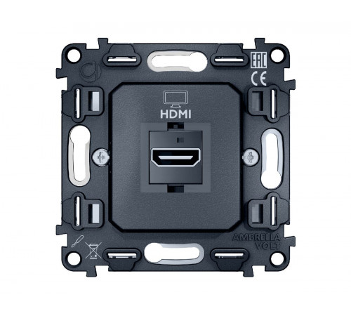 Механизм розетки HDMI 2.0 40V/500mA 2.0GHz 5-18Gbit/s Ambrella Volt Quant VM222 Механизм розетки HDMI 2.0 40V/500mA 2.0GHz 5-18Gbit/s Ambrella Volt Quant VM222