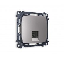 Комплект механизма телефонной розетки RJ-11(4P4C) со шторкой Ambrella Volt Omega MO512030
