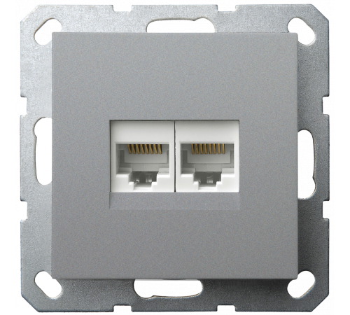 Интернет розетка Jasmart двойная S разъем RJ45х2 (8/8) G6106S Интернет розетка Jasmart двойная S разъем RJ45х2 (8/8) G6106S