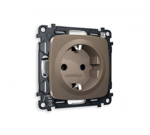 Комплект механизма розетки с/з на винтовых зажимах Ambrella Volt Omega MO636010 Комплект механизма розетки с/з на винтовых зажимах Ambrella Volt Omega MO636010