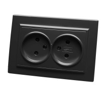 Розетка 2-местная Stekker PST10-9013-03 с защитной шторкой 39478