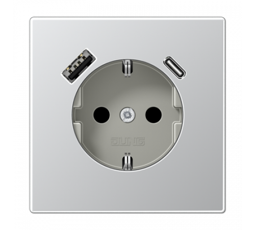 Розетка 2K+З USB Typ AC Jung AL1520-15CA Розетка 2K+З USB Typ AC Jung AL1520-15CA