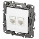 Розетка компьютерная двойная RJ45 Эра 12-3108-01М Б0065686