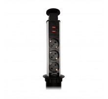Блок розеток 105S (J) (3 секции + 2 USB) Mebax 00-00003151