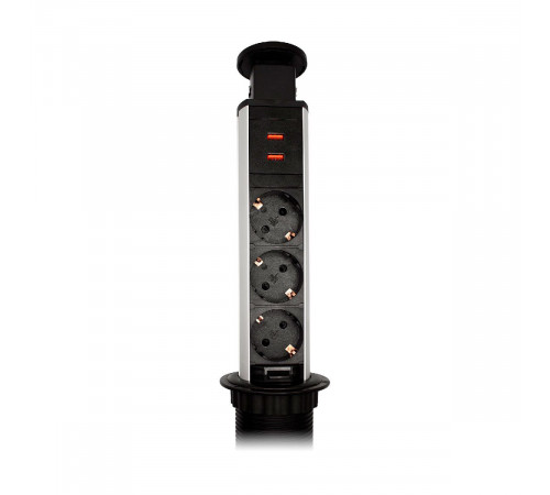 Блок розеток 105S (J) (3 секции + 2 USB) Mebax 00-00003151 Блок розеток 105S (J) (3 секции + 2 USB) Mebax 00-00003151