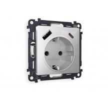Комплект механизма розетки 2USB A+C 20W (быстрая зарядка) с/з Ambrella Volt Alfa MA410010