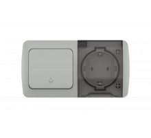 Выключатель + розетка с заземлением ELBI Eva 554-011500-925