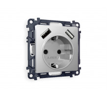 Комплект механизма розетки 2USB A+A 18W (быстрая зарядка) с/з Ambrella Volt Alfa MA409010