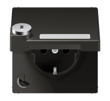 Розетка Schuko с крышкой Jung AL1520NAKLSLAN