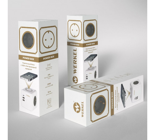 Розеточный блок 3-местный + 3 USB + беспроводная зарядка Werkel 4690389204265 W6513501 a066454