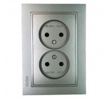 Розетка на 2 поста без заземления Mono Electric Despina 16A 250В антрацит 102-242405-121