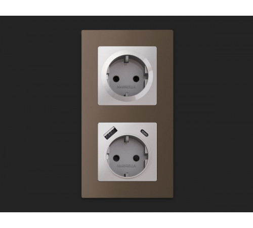 Комплект механизма розетки 2USB A+C 20W (быстрая зарядка) с/з Ambrella Volt Alfa MA410010 Комплект механизма розетки 2USB A+C 20W (быстрая зарядка) с/з Ambrella Volt Alfa MA410010